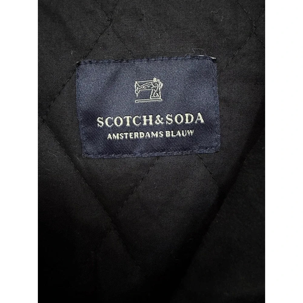 Scotch & Soda Amsterdams Blauw Black Goat Suede Jacket Size Large L
